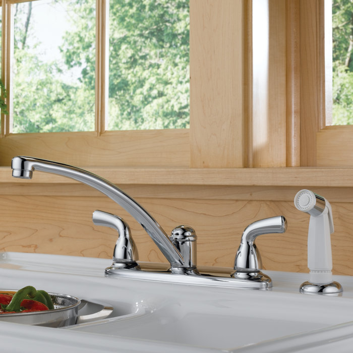 B2410LF Delta Foundations Kitchen Faucet with Side Spray & Reviews